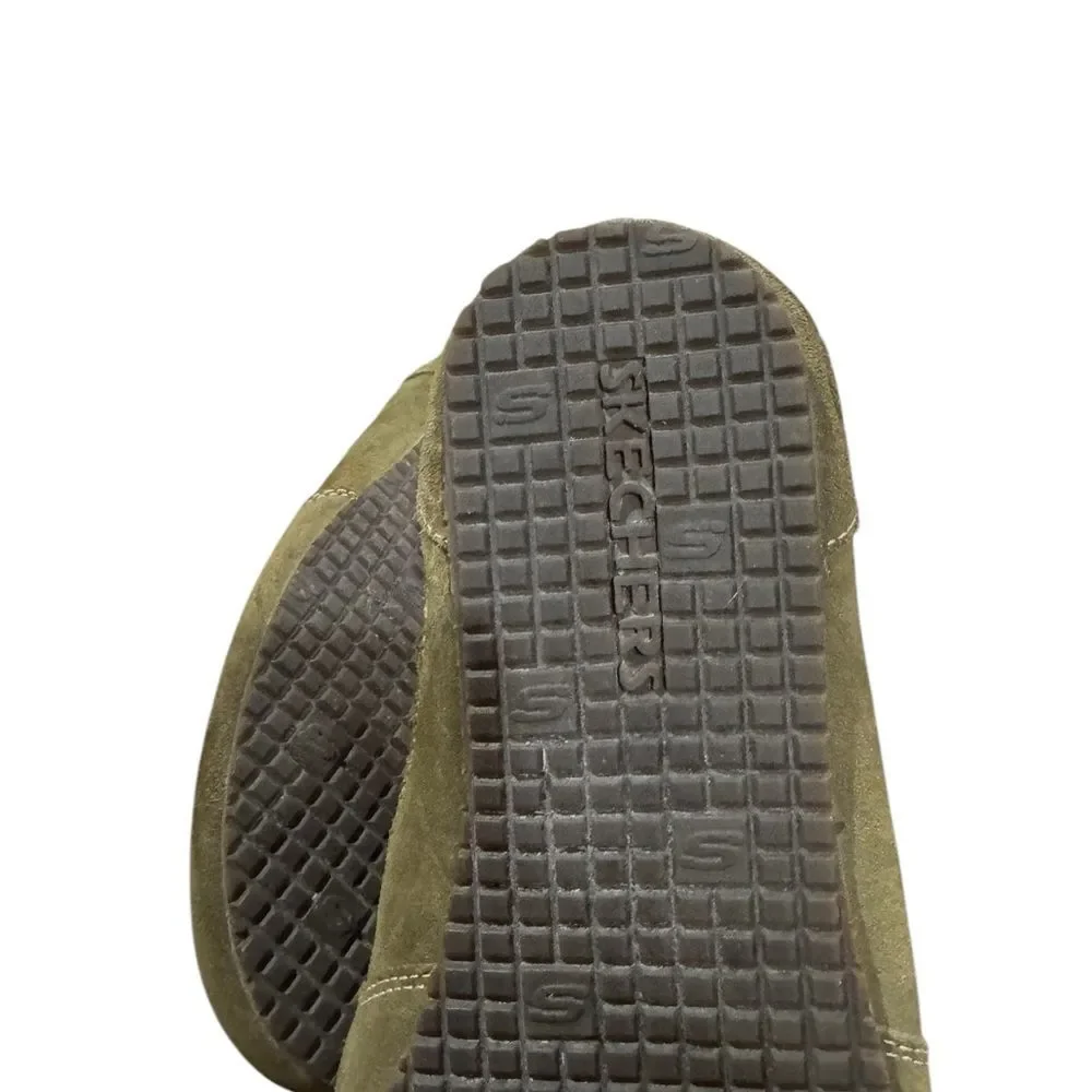 Skechers Men's Casual Suede & Canvas Loafers - Olive Green